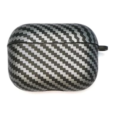 SKALO AirPods Pro 2 Carbon Fiber TPU suojakuori - Musta