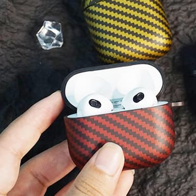 SKALO AirPods Pro 2 Carbon Fiber TPU suojakuori - Musta