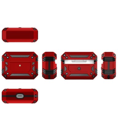 SKALO AirPods Pro Shockproof Armor suojakuori - Punainen