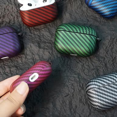 SKALO AirPods Pro 2 Carbon Fiber TPU suojakuori - Musta