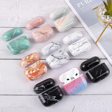 SKALO AirPods 3 Marmori suojakuori, jossa on karabiini - #1
