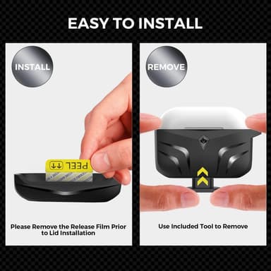 SKALO AirPods Pro 2 Shockproof Armor TPU suojakuori karabiinilla - Musta