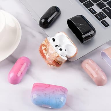 SKALO AirPods 3 Marmori suojakuori, jossa on karabiini - #2