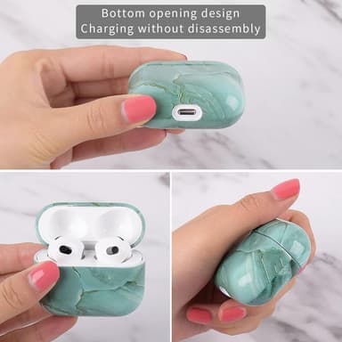 SKALO AirPods 3 Marmori suojakuori, jossa on karabiini - #1