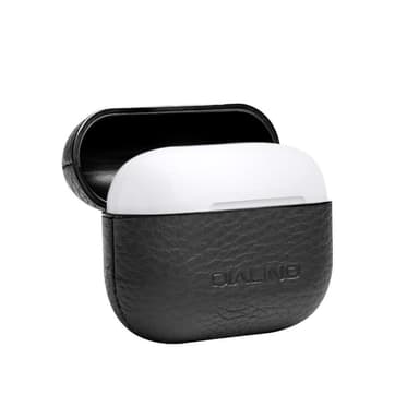 SKALO AirPods Pro QIALINO suojakuori aidosta nahasta - Musta