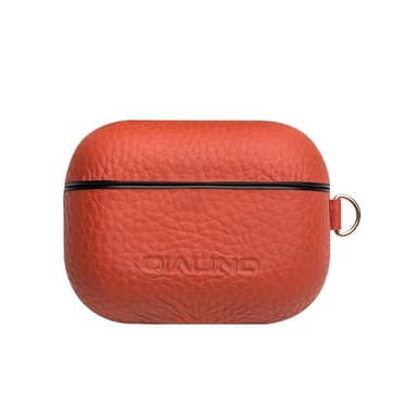 SKALO AirPods Pro QIALINO suojakuori aidosta nahasta - Punainen
