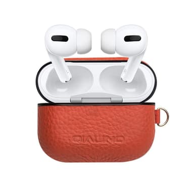 SKALO AirPods Pro QIALINO suojakuori aidosta nahasta - Punainen