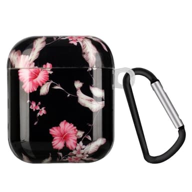 SKALO AirPods 1/2 Kukka TPU-suojakuori, jossa on karabiini - #2