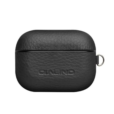 SKALO AirPods Pro QIALINO suojakuori aidosta nahasta - Musta