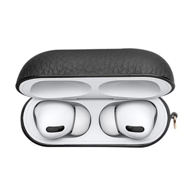 SKALO AirPods Pro QIALINO suojakuori aidosta nahasta - Musta