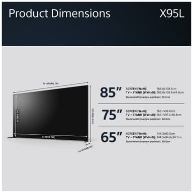 Sony Bravia 65” X95L 4K MINI-LED älytelevisio (2023)