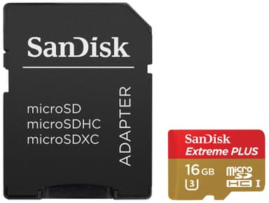 SanDisk Extreme Plus Micro SD muistikortti 16 GB