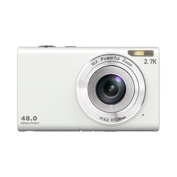 Digitalkamera 48MP 2,7K FHD 16X digital zoom 2,88-tumsskärm Valkoinen