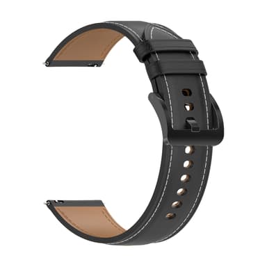 Klockarmband i äkta läder Musta Garmin Vivoactive3 / Vivoactive 3 Music / Venu / Venu 2 Plus / Venu Sq, Huami Amazfit GTS 2E / GTS 2 Mini / GTS 2 / Pop Pro