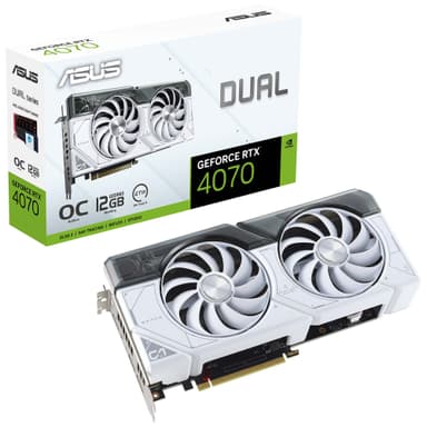 ASUS Dual RTX 4070 O12G White näytönohjain
