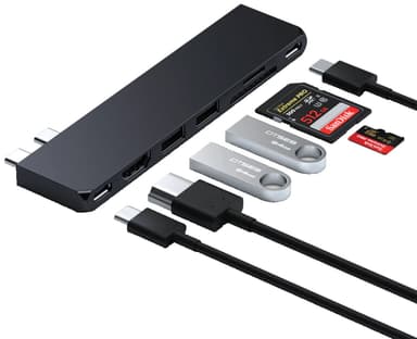 Satechi USB-C Pro Slim USB hubi (Midnight)