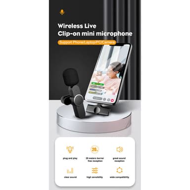 Lippa Double Wireless Lavalier -mikrofoni, USB-C