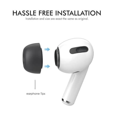 AHASTYLE AirPods Pro 1/2 silikoniset korvatyynyt Musta - Small