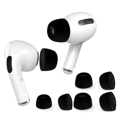 AHASTYLE AirPods Pro 1/2 Silikoniset korvatyynyt S+M+L - Musta
