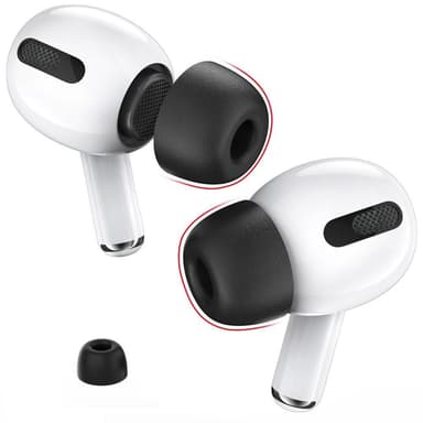 AHASTYLE AirPods Pro 1/2 -korvatyynyt, joissa on muistivaahto Musta - Small
