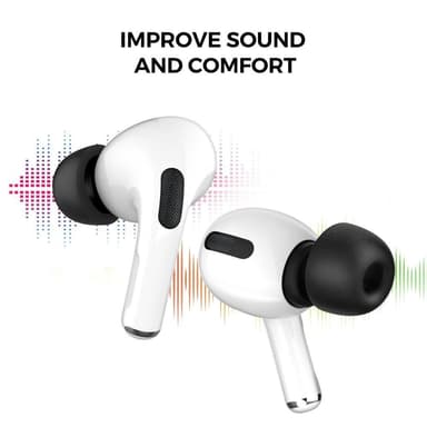 AHASTYLE AirPods Pro 1/2 -korvatyynyt, joissa on muistivaahto Musta - Medium