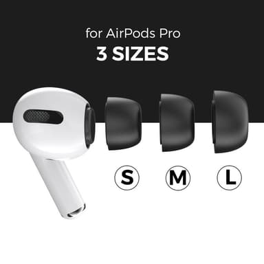 AHASTYLE AirPods Pro 1/2 -korvatyynyt, joissa on muistivaahto Musta - Medium