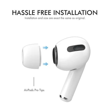 AHASTYLE AirPods Pro 1/2 Silikoniset korvatyynyt S+M+L - Valkoinen