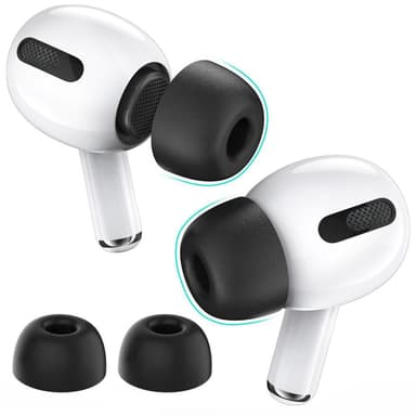 AHASTYLE AirPods Pro 1/2 -korvatyynyt, joissa on muistivaahto Musta - Medium