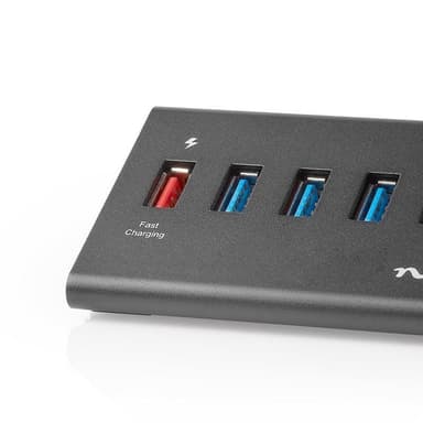 Nedis USB-keskitin | USB Micro-B Naaras | USB-A Naaras | 5-Porttinen port(s) | QC3.0 / USB 3.2 Gen 1 | USB Virta / Verkkovirtakäyttöinen | 5 Gbps | 5x USB