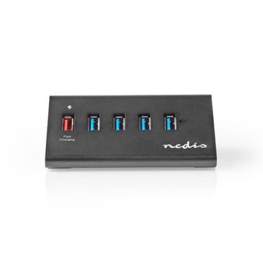 Nedis USB-keskitin | USB Micro-B Naaras | USB-A Naaras | 5-Porttinen port(s) | QC3.0 / USB 3.2 Gen 1 | USB Virta / Verkkovirtakäyttöinen | 5 Gbps | 5x USB