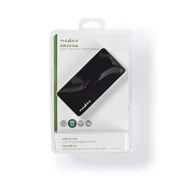 Nedis USB-keskitin | USB-A Uros | 4x USB A Female | 4-Porttinen port(s) | USB 3.2 Gen 1 | USB Virta / Verkkovirtakäyttöinen | 4x USB