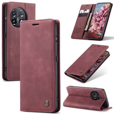 CaseMe Smart Magnet FlipCase OnePlus 11 - Viininpunainen