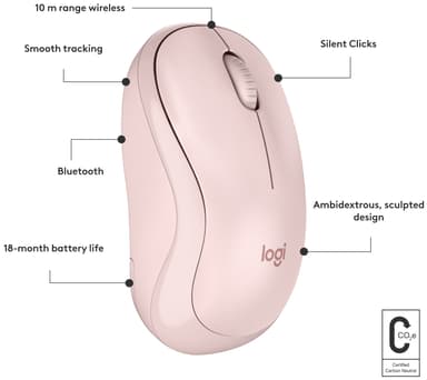 Logitech M240 Silent Bluetooth langaton hiiri (roosa)
