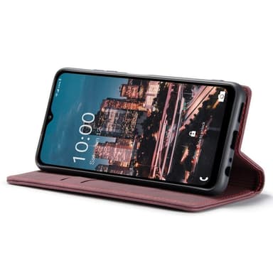 CASEME Retro Lompakkokotelo Samsung Galaxy A14: lle - Viininpunainen