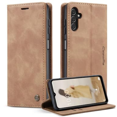 CASEME Retro Lompakkokotelo Samsung Galaxy A14 - Ruskea