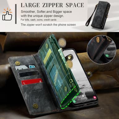 CASEME Samsung Galaxy A54 5G 2-in-1 lompakkokotelolle - Musta
