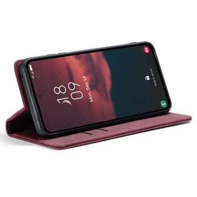 CASEME Retro Lompakkokotelo Samsung Galaxy A54 - Viininpunainen