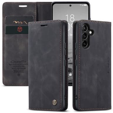 CASEME Retro Lompakkokotelo Samsung Galaxy A54 - Musta