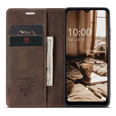 CASEME Retro lompakkokotelo Samsung Galaxy A14: lle - Kahvi