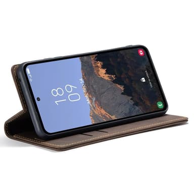 CASEME Retro lompakkokotelo Samsung Galaxy A54 - Kahvi