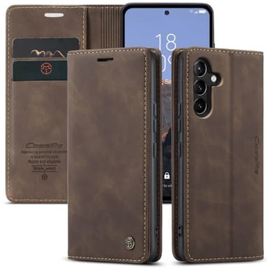 CASEME Retro lompakkokotelo Samsung Galaxy A54 - Kahvi