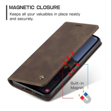 CASEME Retro lompakkokotelo Samsung Galaxy A54 - Kahvi