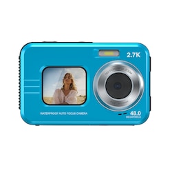 Vedenalainen kamera vedenpitävä 48MP/4K/16x zoom/kaksoisnäyttö/automaattinen tarkennus Sininen
