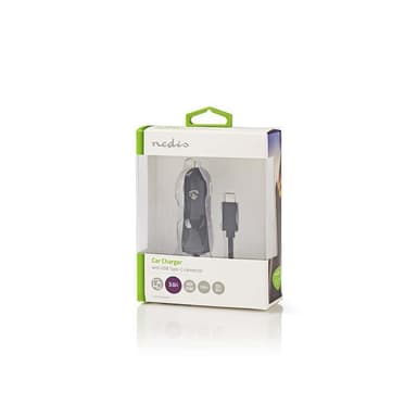 Autolaturi | 3,0 A | Kiinteä kaapeli | USB-Câ„¢ | Musta