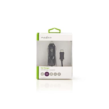 Autolaturi | 3,0 A | Kiinteä kaapeli | USB-Câ„¢ | Musta