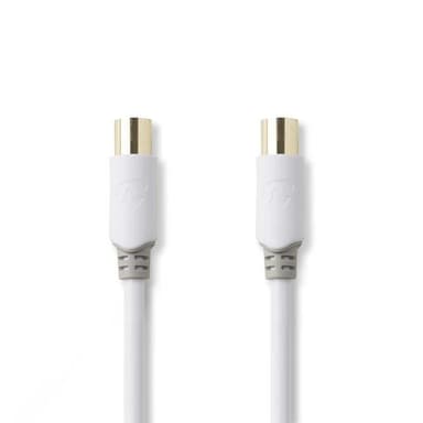 Nedis Koaksiaalikaapeli | IEC (Coax) Uros | IEC (Coax) Naaras | Kullattu | 100 dB | 75 Ohm | Tuplasuojattu | 2.00 m | Pyöreä | PVC | Valkoinen | Laatikko