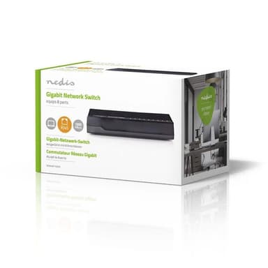 Verkkokytkin | 8 Porttia | 1 Gb/s | LED-Merkkivalot