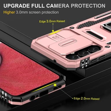 SKALO Samsung A14 4G/5G Armor hybridi metallirengas kameran liukusäädin - - Ruusukulta