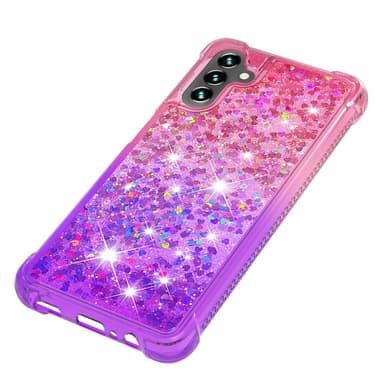 SKALO Samsung A54 5G Juoksuhiekka Glitter Sydämet TPU kuori - Pinkki-Violetti