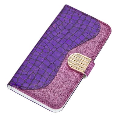 SKALO Samsung A54 5G Glitter design Lompakko kotelo - Violetti